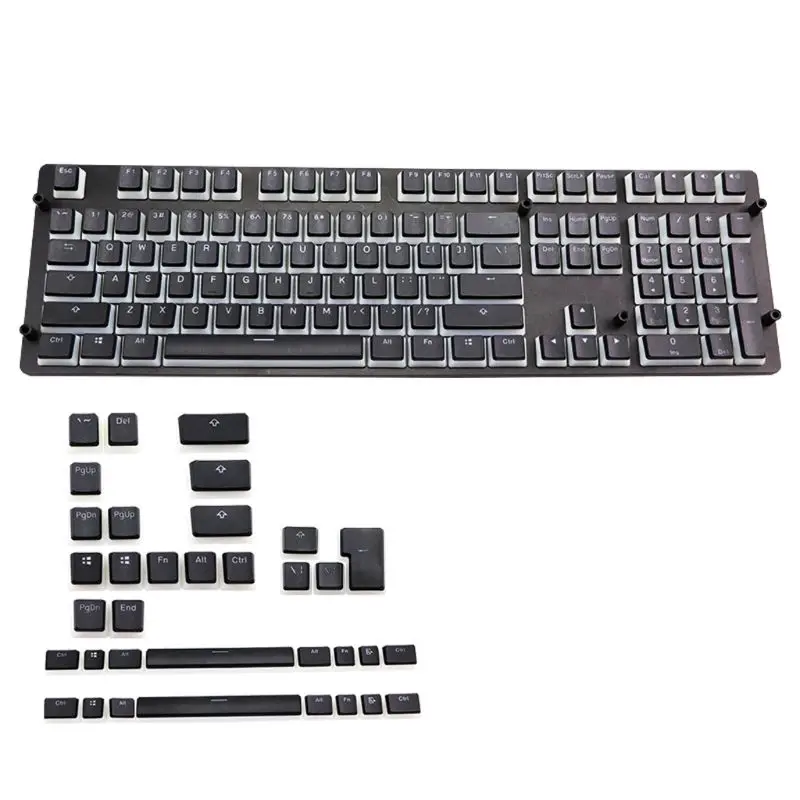 Колпачок PBT для механических клавиатур, черный GH60 87 Tkl 104 108