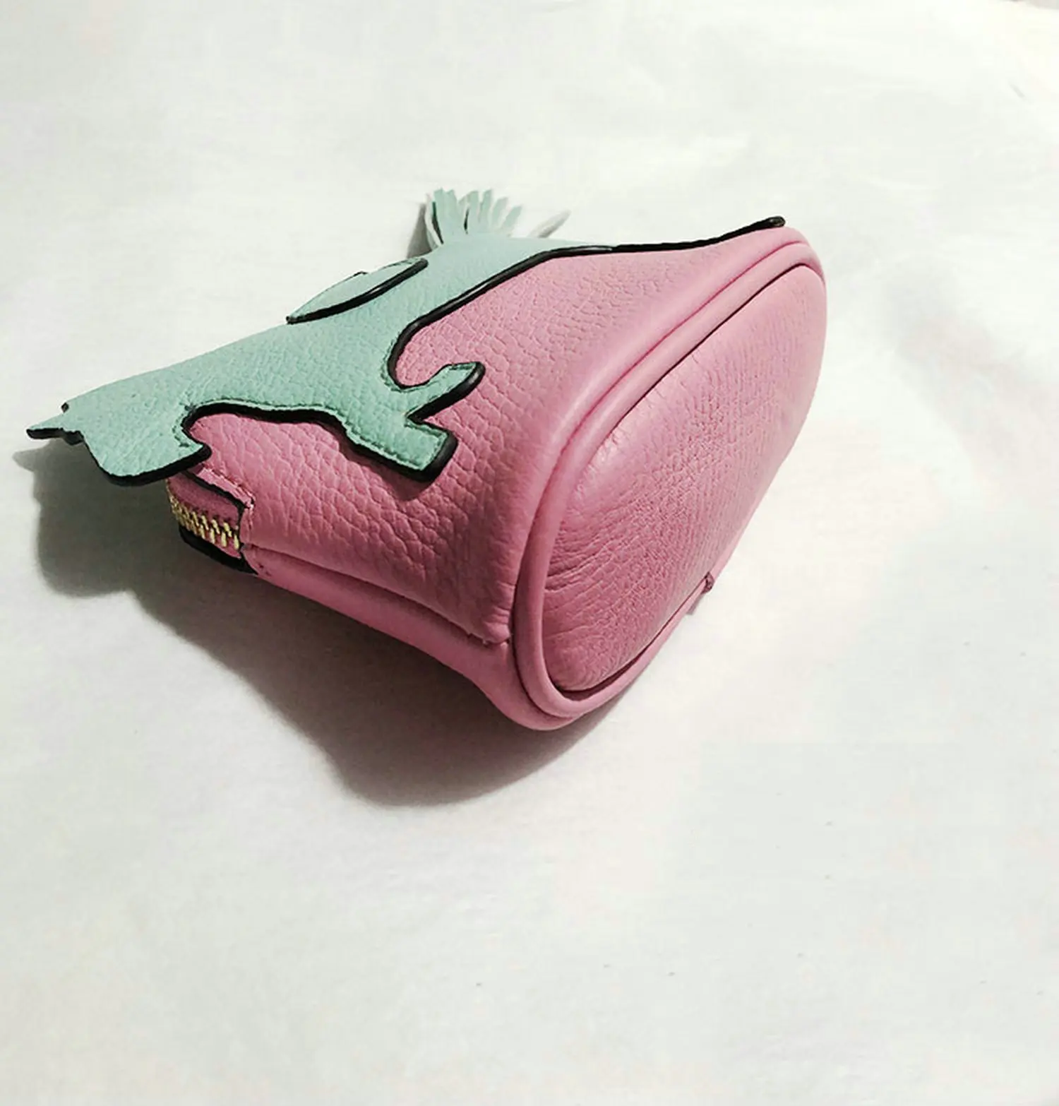 Кошелек для монет Macaron Pony в форме животного из натуральной кожи, милый мини-кошелек с героями мультфильмов для девочек, сумка для лошади, дизайнерский шарм с цветными блоками (art.: 3920cda9e7db7) - 3920cda9e7db7