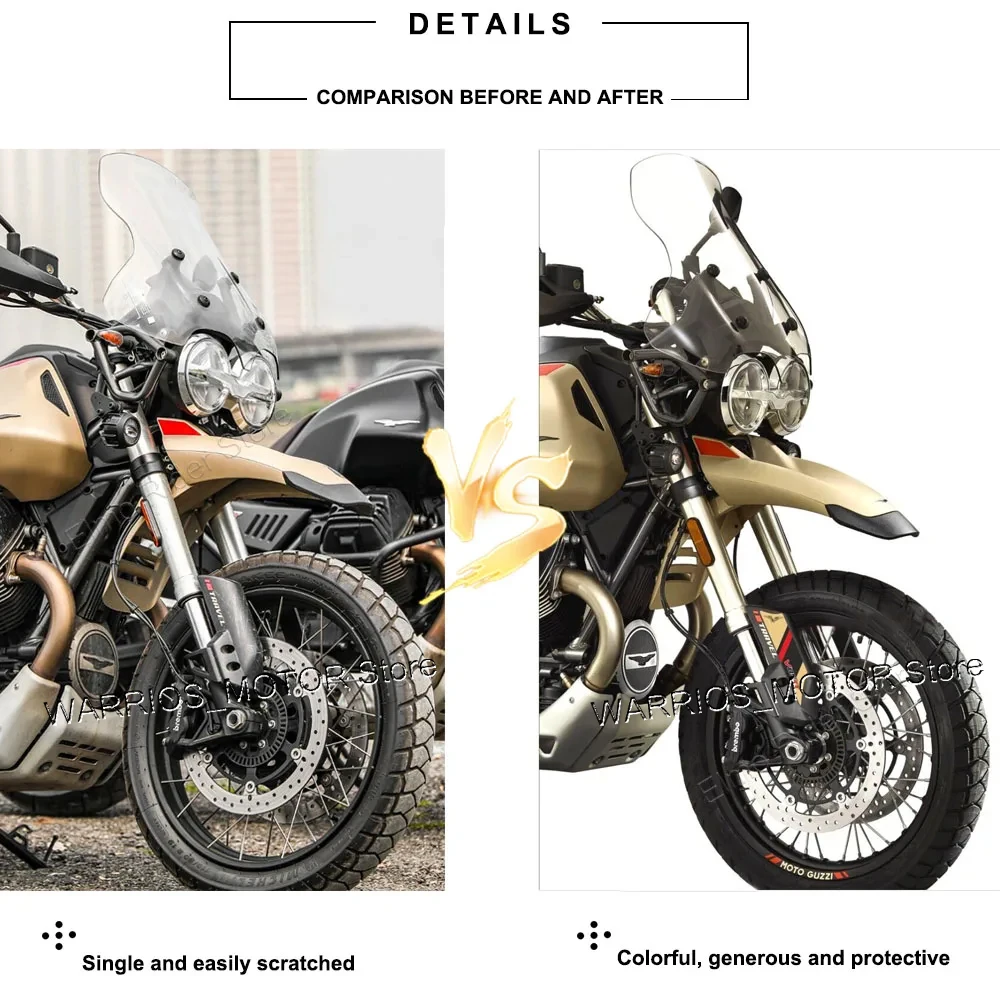 Фото Комплект защитных наклеек для мотоциклетного крыла MOTO GUZZI V85 TT, 3D резиновые водонепроницаемые защитные наклейки против царапин №2
