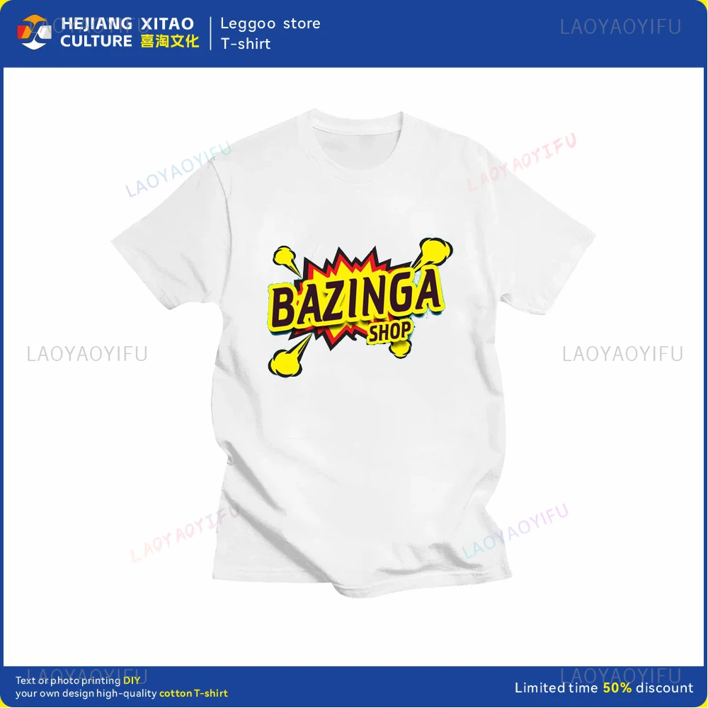 Футболка Big Bang Theory Bazinga, мужская хлопковая футболка с короткими рукавами Sheldon Cooper, повседневная уличная одежда на каждый день (art.: 3920ce65a74bf) - 3920ce65a74bf