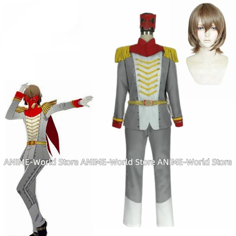Аниме Goro Akechi с маской, карнавальный костюм, униформа, парик, наряды на Хэллоуин, вечерние костюмы для косплея