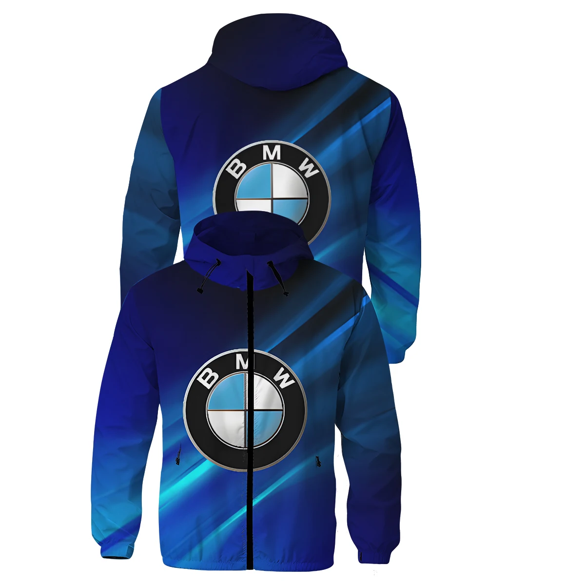 Фото Куртка BMW, свободный и удобный топ с капюшоном, крутая повседневная куртка на молнии с 3D принтом, подходит для модных мужчин на выход, №3