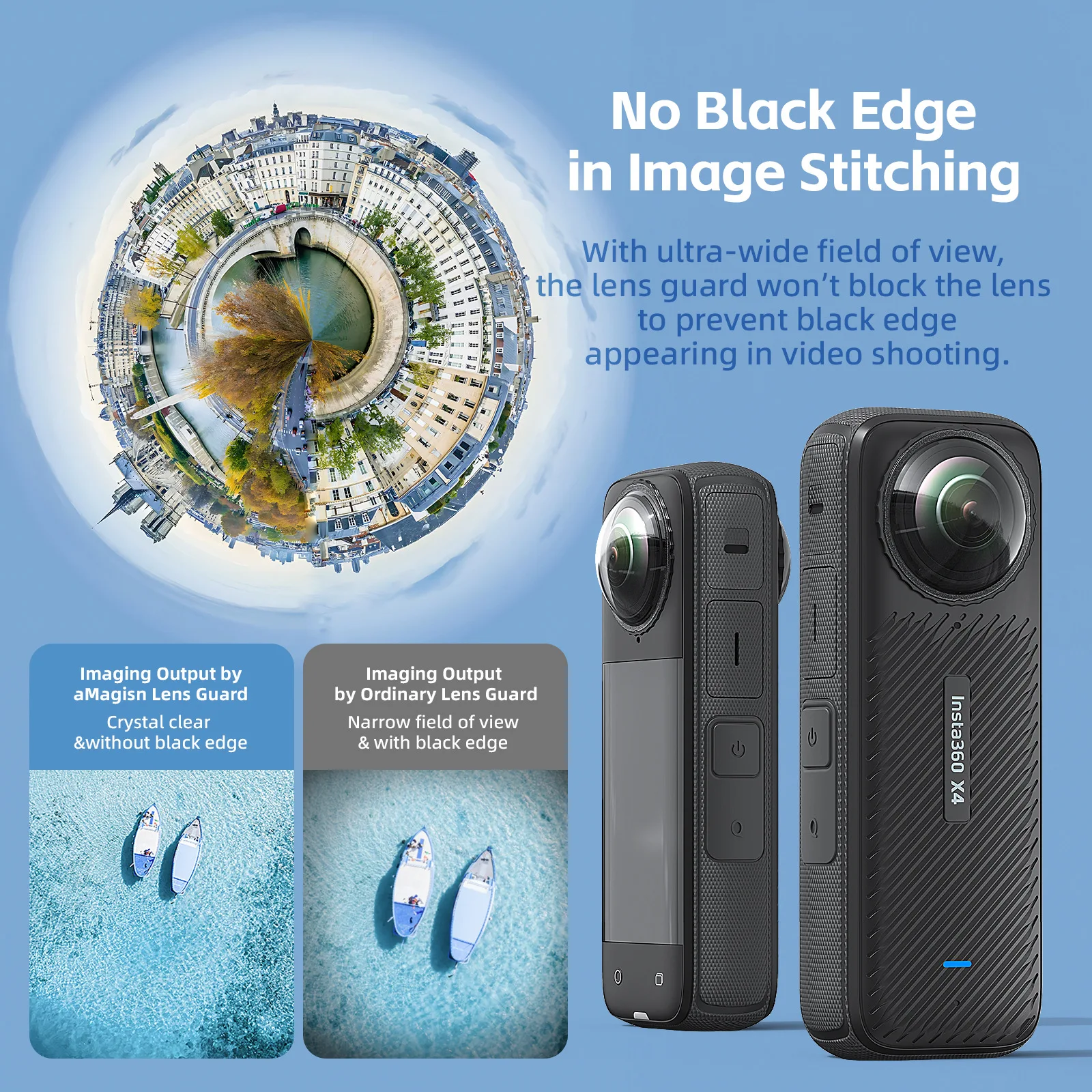 Фото Защитные ограждения для объектива Insta360 X4 PMMA, защитная защита для объектива экшн-камеры, аксессуары против царапин №4