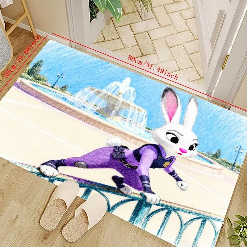 1 шт. Zootopia Judy Hopps аниме мультфильм кролик напольный коврик, мягкий нескользящий коврик для детей спальня гостиная домашний диван украшение Товары АСГ