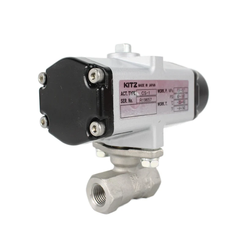 Фото KITZ CS-UTE 2-дюймовые DN32 DN40 DN50 пневматические приводы двойного действия Pn10 шаровые клапаны из нержавеющей стали с резьбой для газа №2