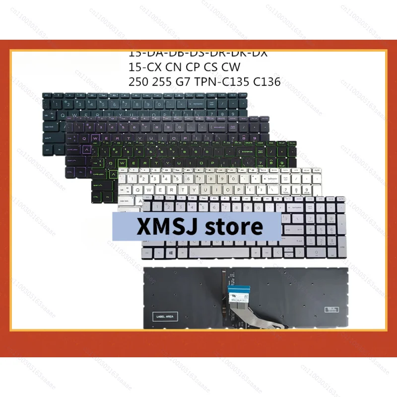 Новая оригинальная клавиатура для ноутбука US/RU/IT/NE/GR для HP 15-DA 15-DB-DS-DR-DK-DX 15-CX-CN-CP-CS-CW 250 255 G7 TPN-C135 C136 W134