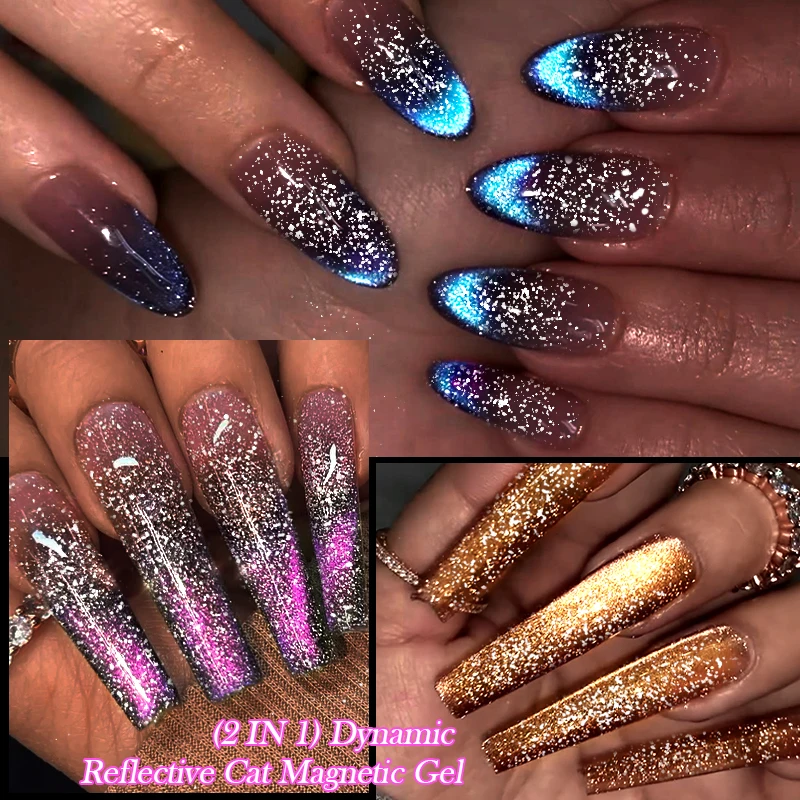 LILYCUTE Blue Reflective Cat Магнитный гель-лак для ногтей Vernis Полуперманентный УФ-гель Soak Off Super Shing Гель-лак для ногтей (art.: 3920cf266d6d3) - 3920cf266d6d3