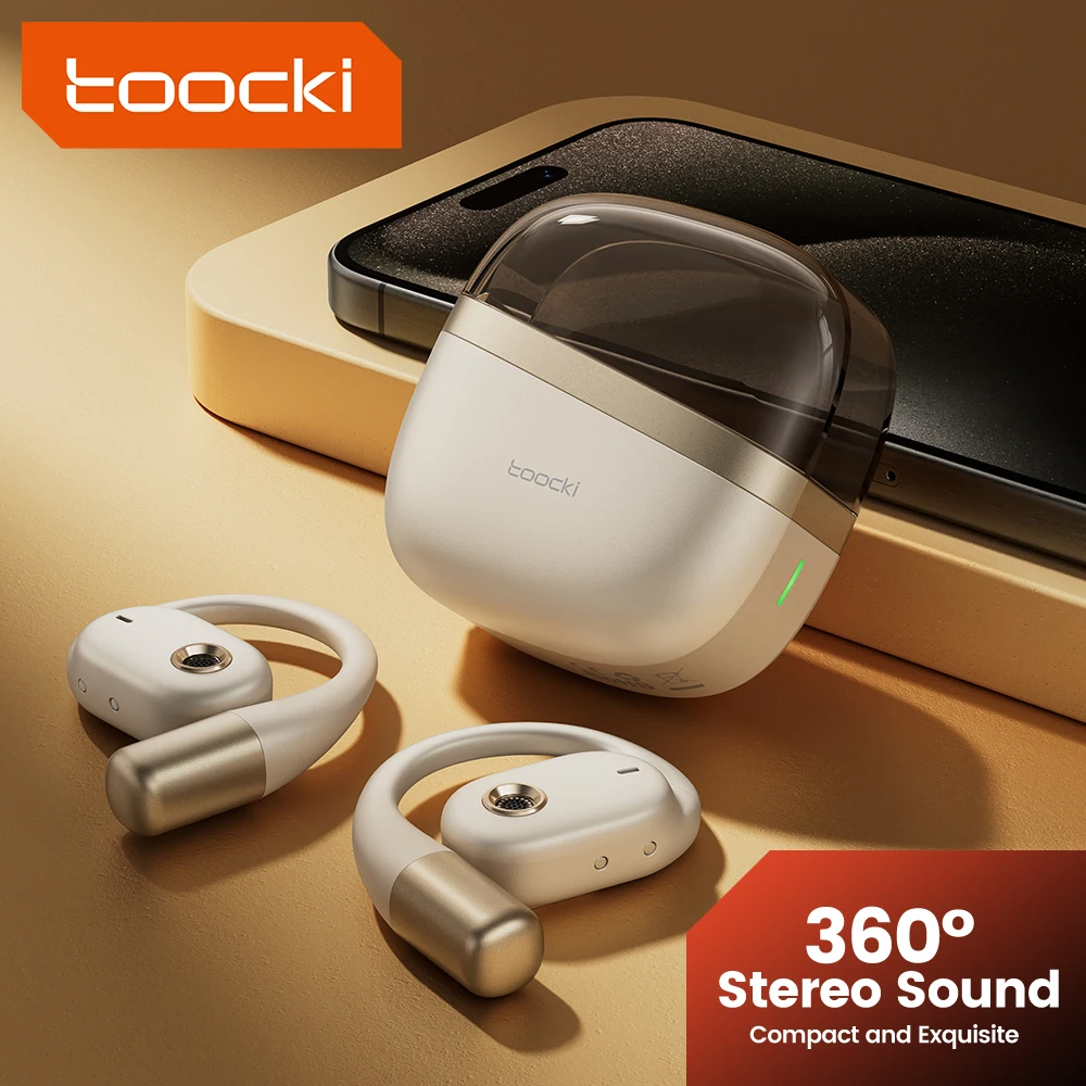 Toocki OWS Bluetooth наушники беспроводные Bluetooth 5.4 наушники полувкладыши прозрачный корпус наушники 100 часов гарнитура с длительным режимом ожидания Портативное аудио и видео