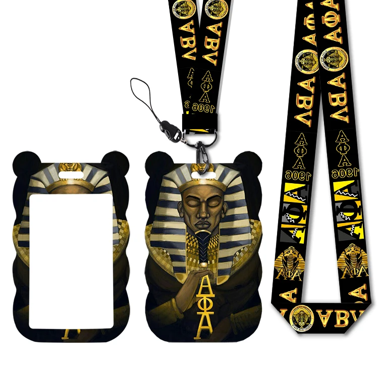 Фото Новый Alpha Phi Alpha Fraternity Man Ремешки Держатель для бейджа Ремешок для рабочей карты Доступ к автобусу ABS Держатель для карт Брелки Аксессуары №2