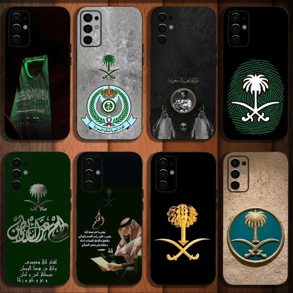 Чехол для телефона с флагом Саудовской Аравии для Samsung S24,S21,S22,S23,S30,Ultra,S20,Plus,Fe,Lite,Note,10,9, блестящий черный мягкий чехол