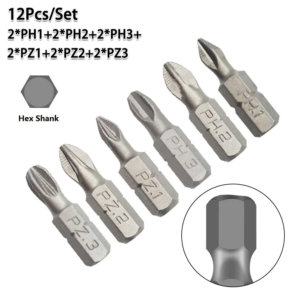Фото 12 шт./комплект, насадки для дрели PH1/PH2/PH3/PZ1/PZ2/PZ3 №3
