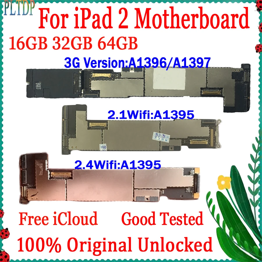 Оригинальная разблокированная материнская плата без iCloud для ipad 2 A1395 версия Wi-Fi и A1396/A1397 версия 3G системная логическая плата IOS 100% протестиро...