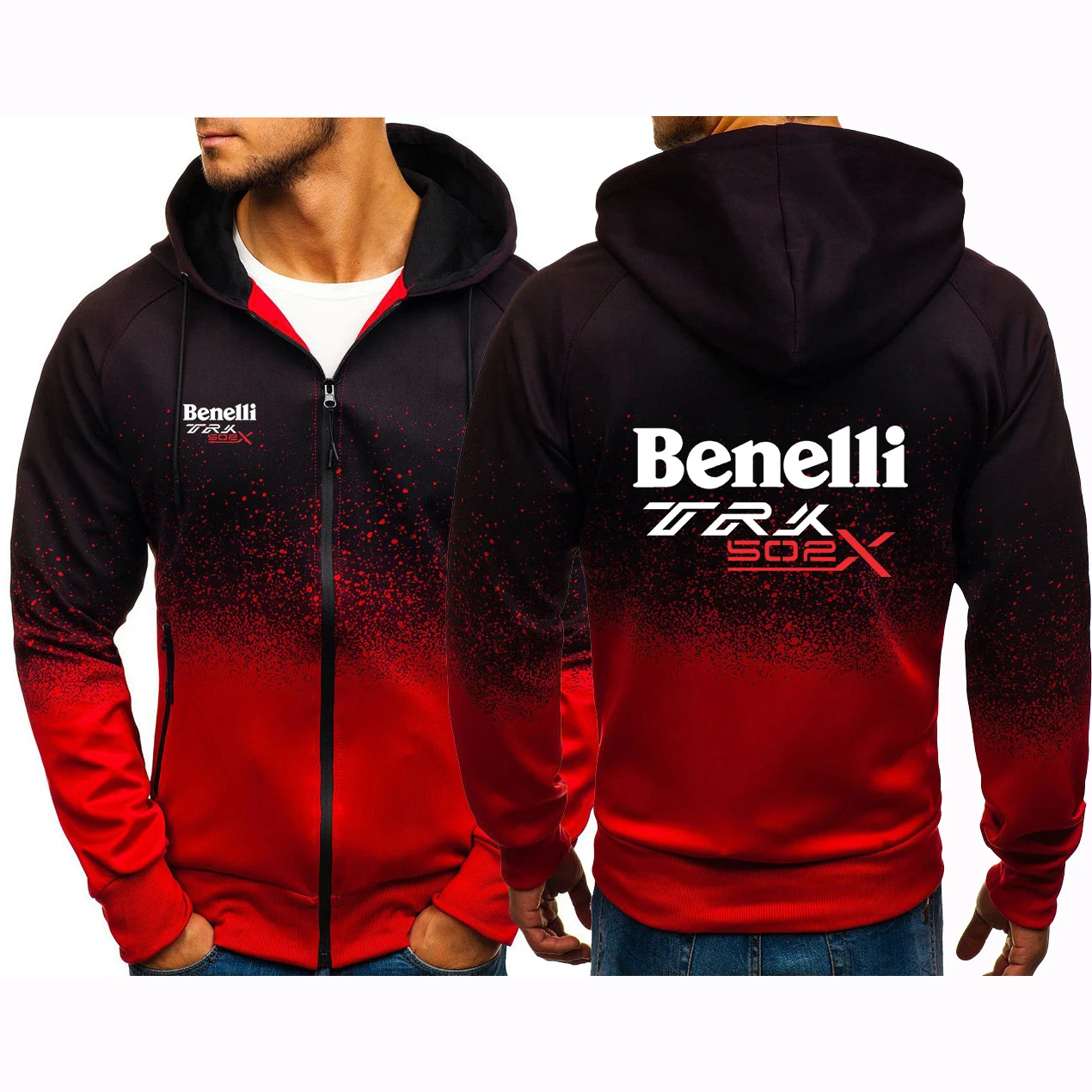 2025 весенне-осенняя мужская куртка на молнии градиентного цвета Benelli TRK 502X МОТОЦИКЛ модные толстовки для отдыха популярное пальто