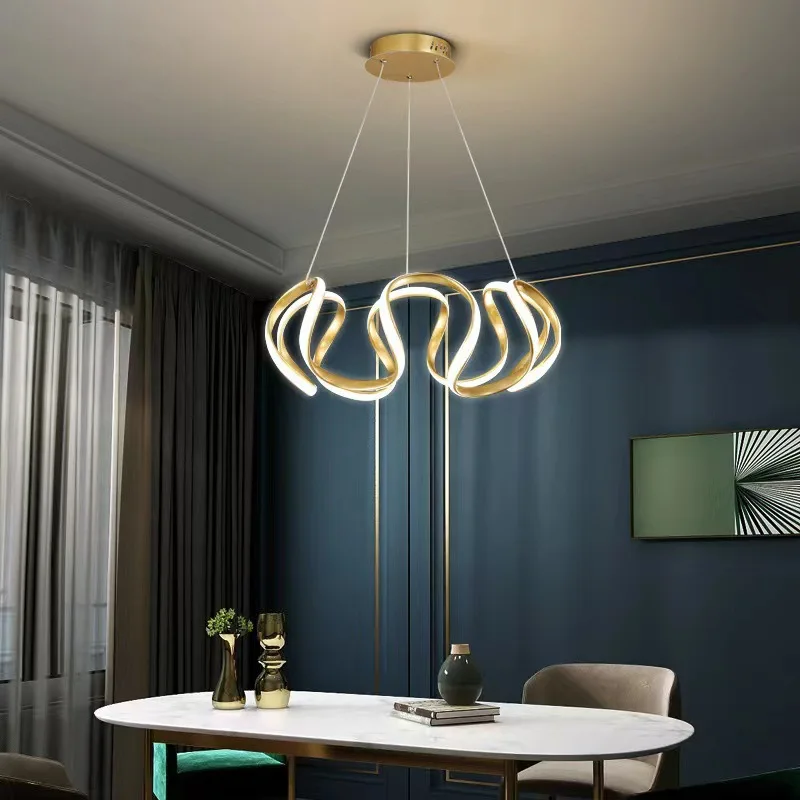 Lampu Gantung Modern Lampu Gantung Led Emas Bulat/Hitam Lampu Gantung Dapur Ruang Tamu Ruang Makan Lampu Ruang Dapur