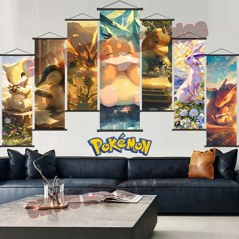 Аниме постер с покемоном, Gardenevoir, Darkrai, Charizard, Bulbasaur, принт, белый холст, прокрутка, картина, декоративная живопись