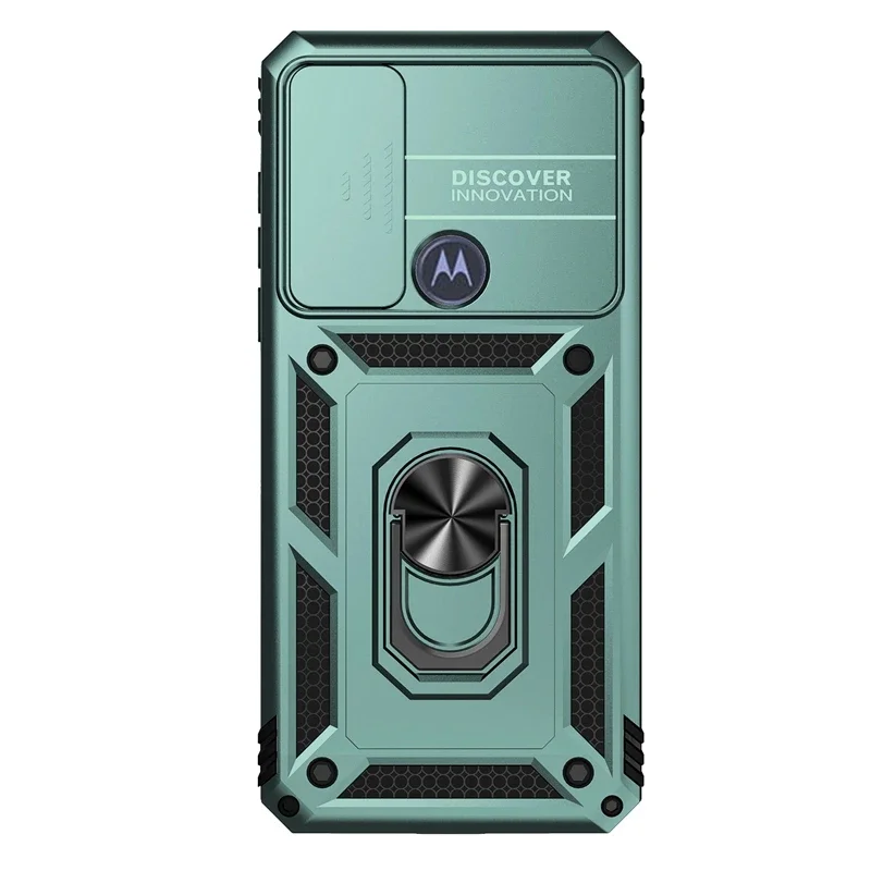 Фото Чехол-подставка MotoG Pure Military Grade с кольцом для Motorola Moto G Play 2023, мощность 2022, защита камеры, противоударный матовый чехол №5