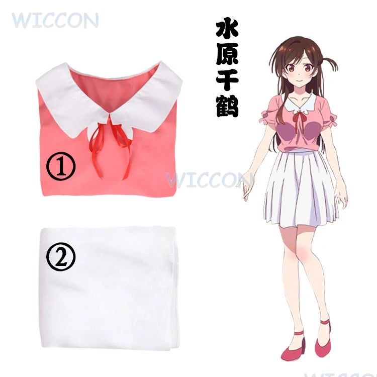 Фото Rent A Girlfriend Chizuru Mizuhara Косплей Костюм Аниме Экипировка Полный комплект Парик High Cos Платье Конвенция Вечеринка Хэллоуин №4
