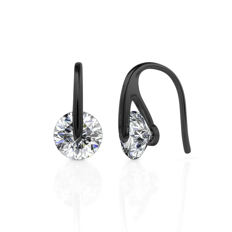 Daisini Простые серьги-гвоздики со стразами и кристаллами Сваровски для женщин, трендовые черные цветные круглые брендовые ювелирные изделия для пирсинга