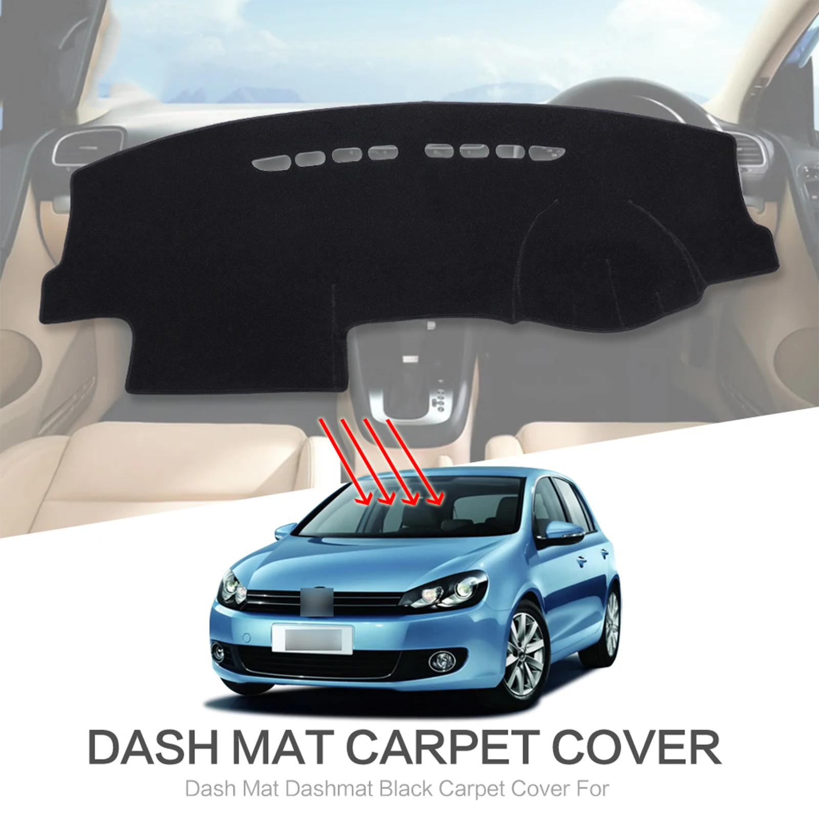Для Volkswagen VW Golf 6 MK6 2009 2010 2011 2012 2013, коврик для приборной панели автомобиля, солнцезащитный ковер, коврик для приборной панели