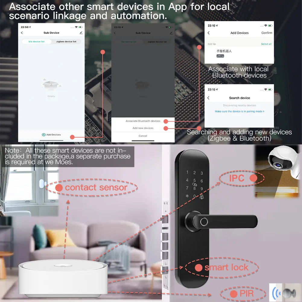 Фото Tuya WiFi Bluetooth Zigbee Беспроводной многорежимный интеллектуальный шлюз Сцена Связывание моста Приложение Дистанционное управление Таймером Хост управления домом №4