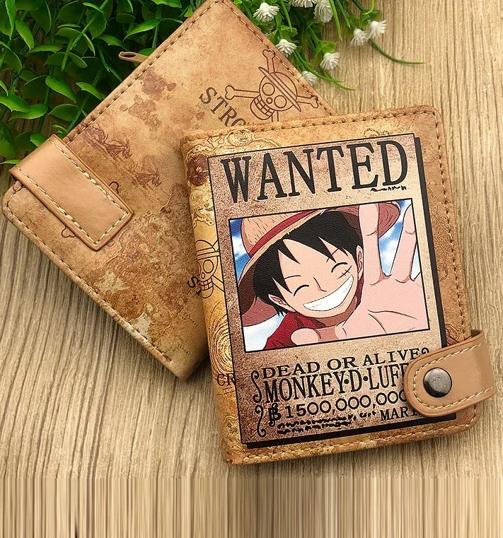 Мужской слитный кошелек с аниме Luffy Nami Franky, короткий кошелек с мультяшным принтом, многофункциональный кошелек с отделениями для карт и монет