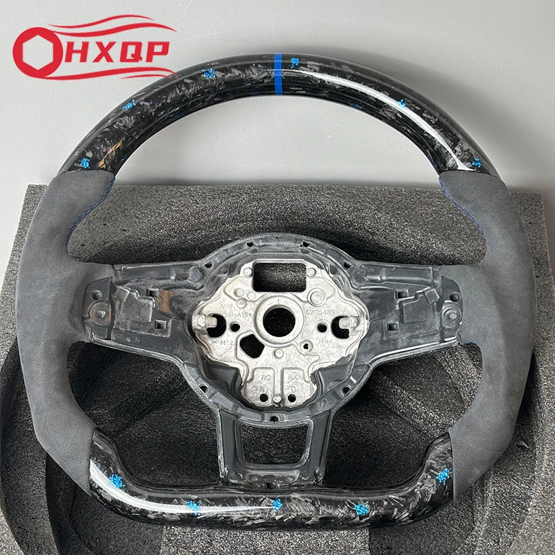 Рулевое колесо из углеродного волокна, кожаная алькантара для Volkswagen Golf 7 7.5 GTI GTD GTE R 2013-2020 Polo GTI Tiguan Passat DSG