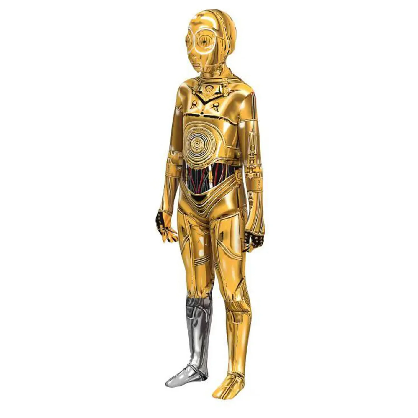 Фото C-3PO робот косплей костюм Хэллоуин косплей прозрачный протокол маска дроида комбинезон для взрослых и детей боди №3