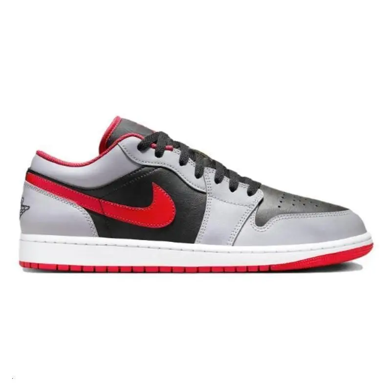 Фото Кроссовки Nike Jordan 1 Low Black Light Smoke Grey Gym Red 553558 -060 №2