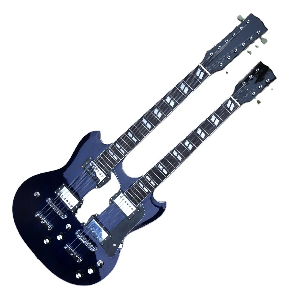 Flyoung Double Neck 6 + 12-струнная электрогитара, гриф из палисандра, двойной креп-корпус