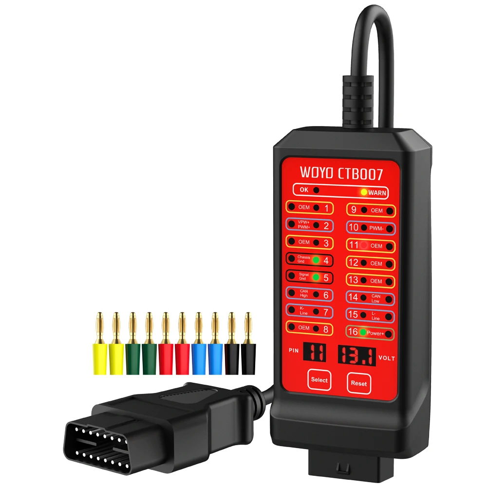 CAN прибор для проверки OBD, прибор для проверки напряжения контактов, 16-контактная распределительная коробка 2 А, 0,1 в