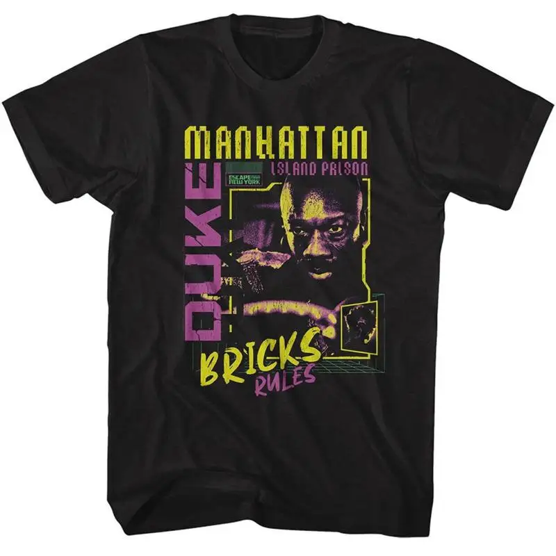 Черная футболка Escape From New York Bricks Rules Island Prison