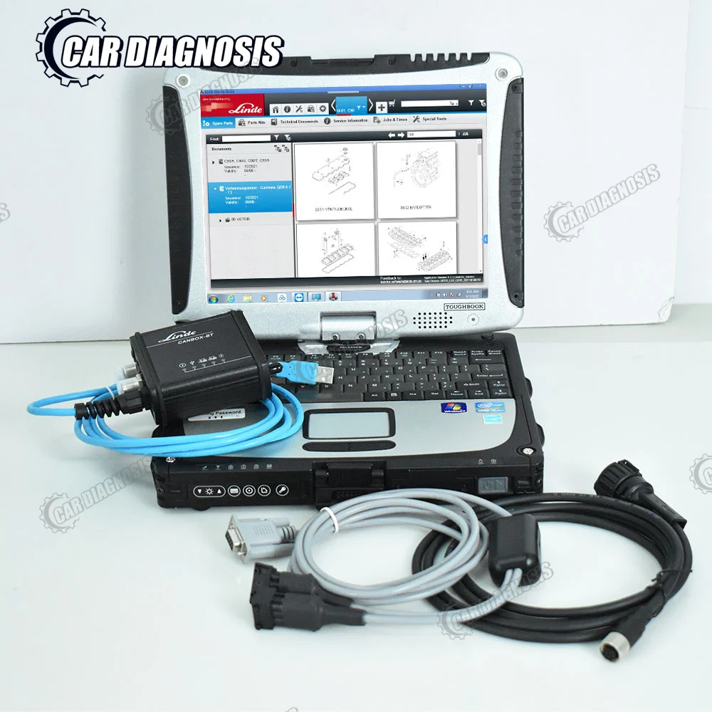 Для вилочного погрузчика LINDE BT CanBox LINDE Диагностический инструмент Linde Pathfinder LSG LINDE BT 3903605141   Ноутбук CanBox USB+CF19