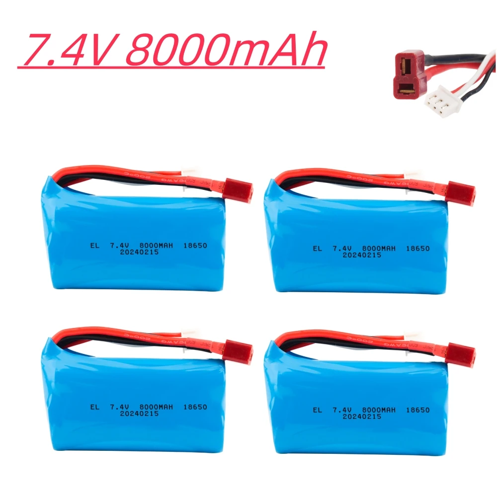 Обновленный 7,4 В 8000 мАч 18650 Lipo аккумулятор для Wltoys 10428/12428/12423 Wltoys 144001 A959-B A969-B Q46 RC автомобильные игрушечные аксессуары