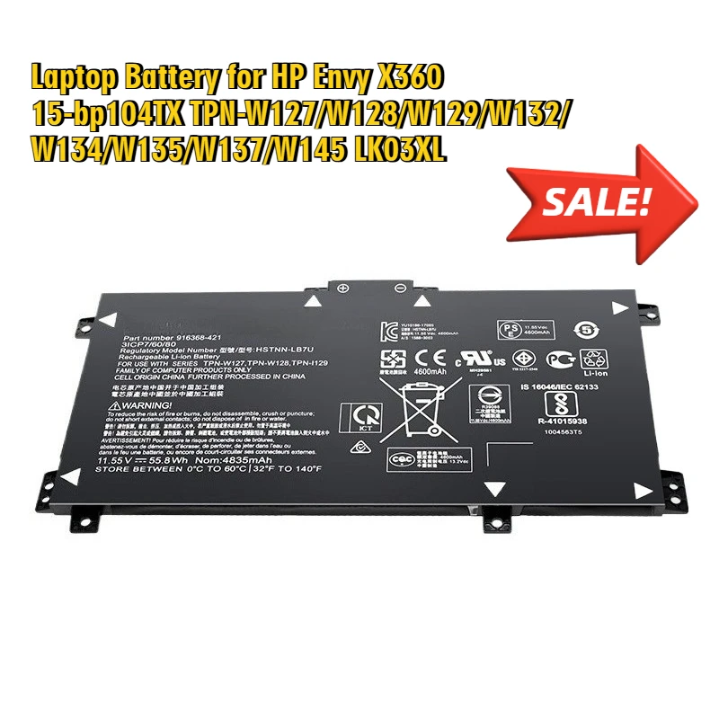 Аккумулятор для ноутбука HP Envy X360 15-bp104TX TPN-W127/W128/W129/W132/W134/W135/W137/W145 LK03XL