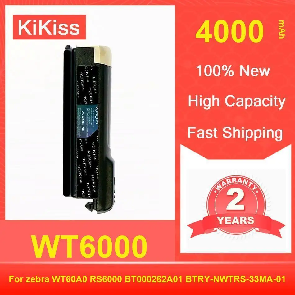 Аккумулятор Kikiss 4000 мАч WT6000 для Zebra WT60A0 RS6000 BT000262A01 BTRY-NWTRS-33MA-01