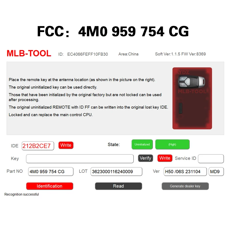 CN 008143   Оригинальный ключ дистанционного управления MLB-Tool, 3 1 кнопки, 433 МГц, 5 м, чип FCC 4M0 959 754 CG Keyless GO для A-udi Q5 Q7 (art.: 3920c93744eea) - 3920c93744eea