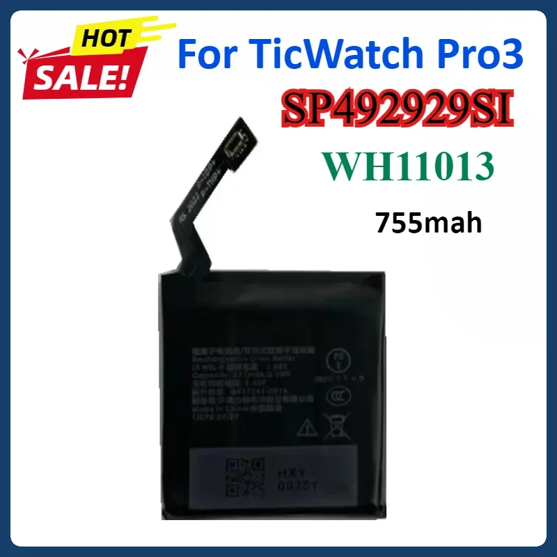 5 шт./лот SP 492929 Аккумулятор SI для TicWatch Pro3 Pro 3, аккумулятор 4G GPS, спортивные аккумуляторы для смарт-часов WH11013, 577 мАч