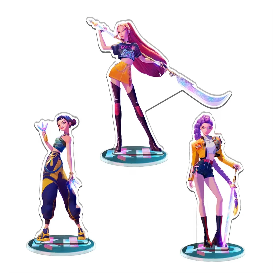 Фото K-Pop Demon Hunters, подставка для персонажей, модель Group Hunters Rumi Ejia Audrey, фигурка, акриловая подставка, аниме-декор, подарок для девочки №3