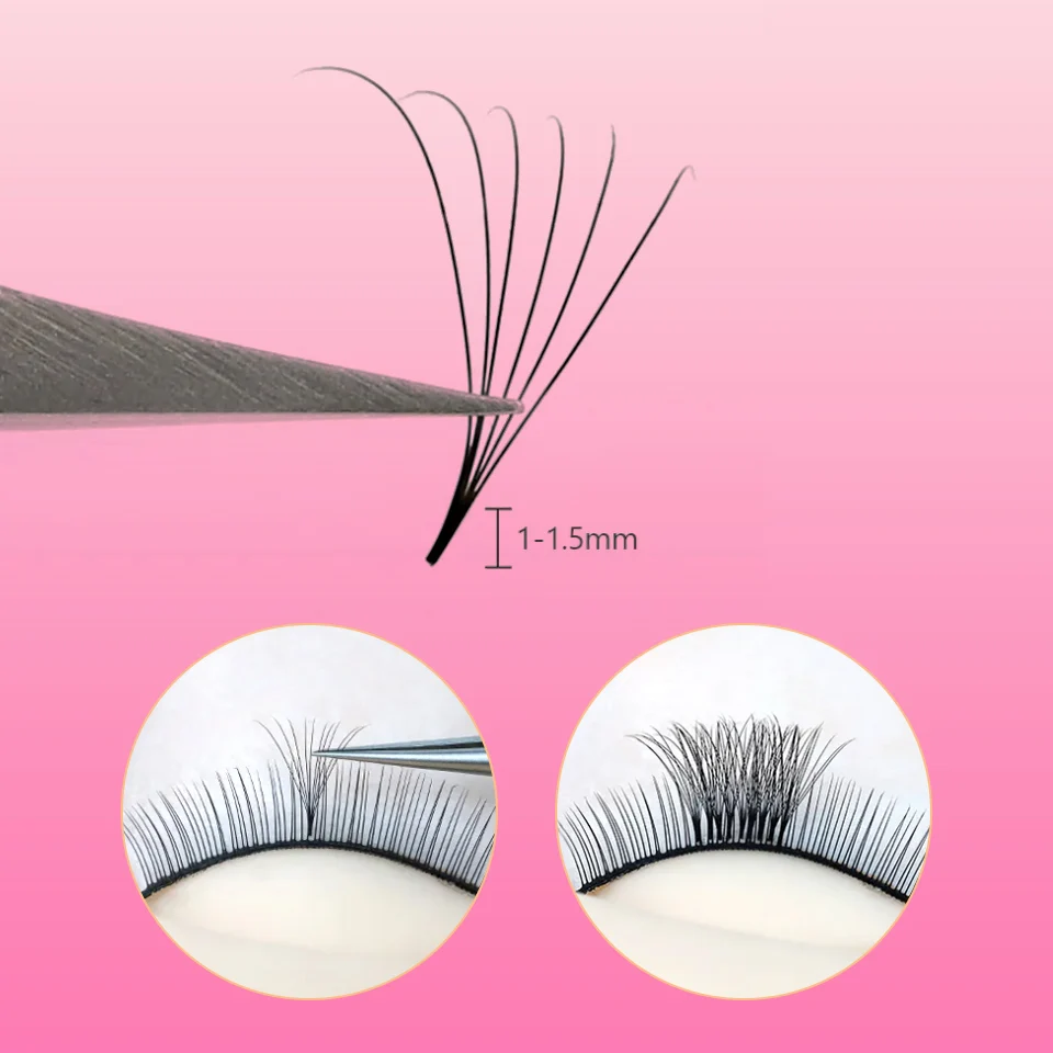 Фото Готовые заостренные базовые тонкие объемные ресницы lashprof с тонкими корнями и узкими стержнями для наращивания, русские объемные ресницы №2