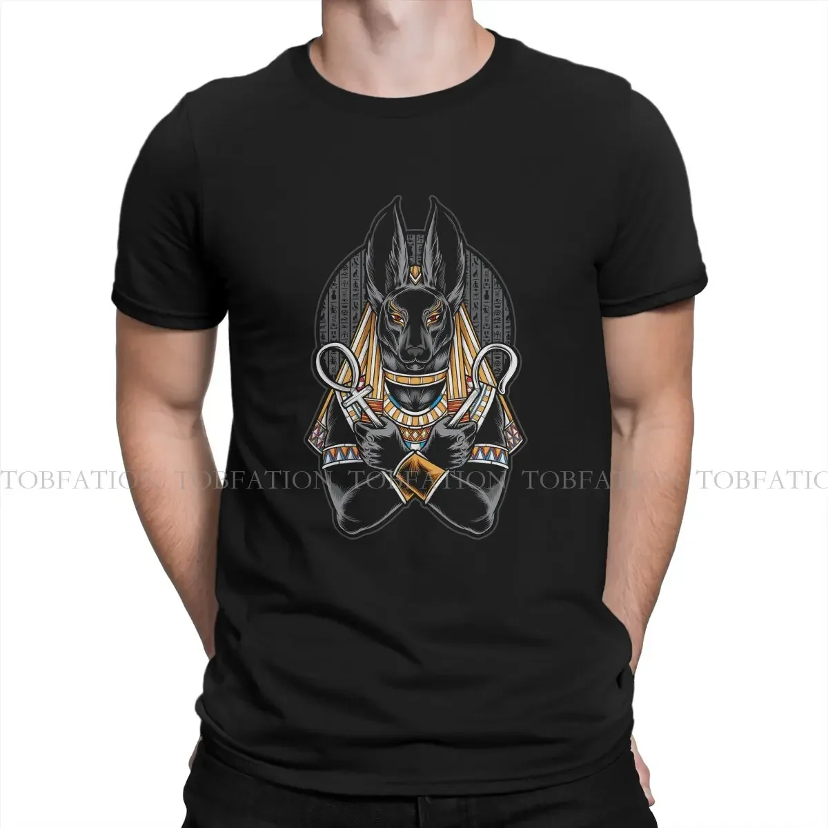 bergański Anubis graficzna koszulka oko horusa egipski nadruk Streetwear wygodna koszulka męska koszulka wyjątkowy pomysł na prezent