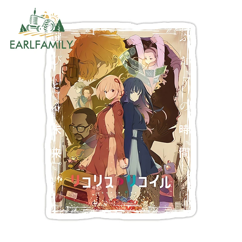 EARLFAMILY 13 см x 10,1 см для милых аниме фотоэлементов, защита для автомобильных дверей, аксессуары JDM с юмористическим рисунком и защитой от царапин