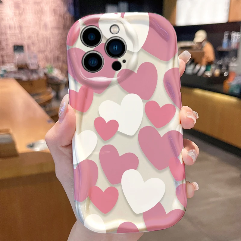 Фото Чехол для телефона Love Wave для iPhone 16 15 14 Pro Max 13 12 Mini 11 XS X XR 8 7 Plus SE 2022 2020, силиконовый противоударный чехол Funda №2