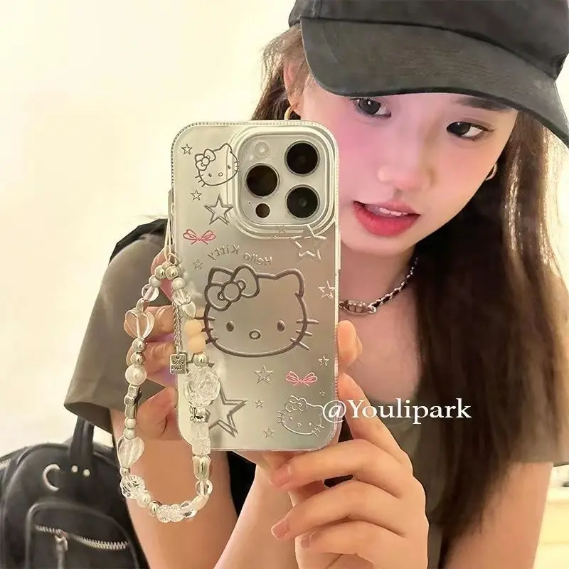 Чехол для телефона с мультяшным гальваническим покрытием Hello Kitty подходит для Iphone 15 14Promax 11 13 12Mini нишевый X Xs чехол для телефона с защитой от падения (art.: 3920c4eb965ff) - 3920c4eb965ff