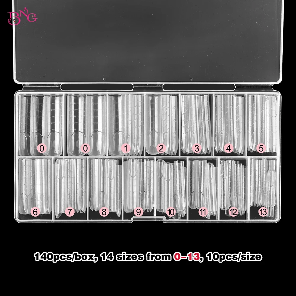 Фото BNG 120/140 шт. французские двойные формы для наращивания ногтей, полное покрытие, квадратная форма для ногтей с дизайном линии улыбки для полистроителя геля №2