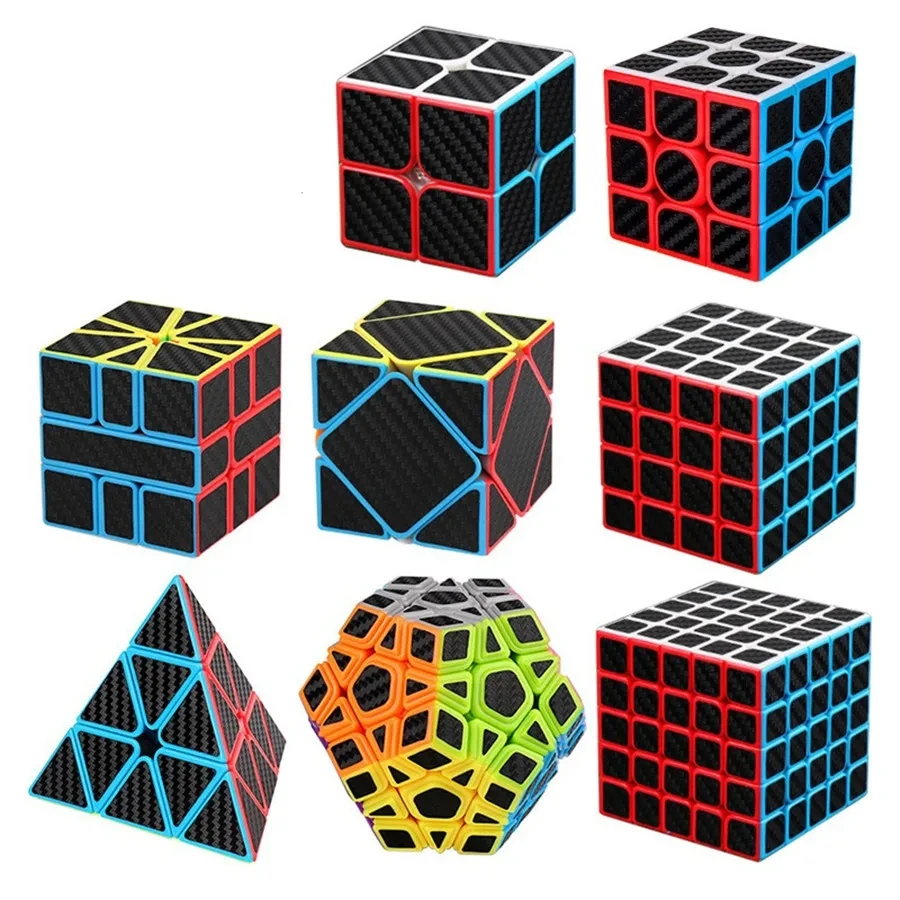 Кубик из углеродного волокна Meilong 2x2x2 3x3x3 4x4x4 Pyramid Skew SQ1 Megaminx Puzzle для начинающих и профессионалов