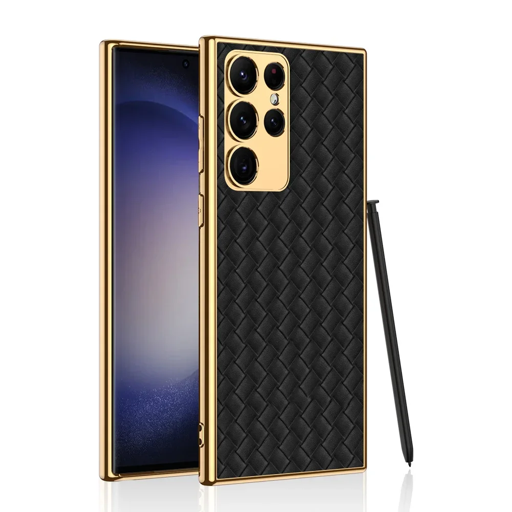 Фото Чехол с гальваническим покрытием и узором для Samsung S24Ultra, S24, S23 Plus, роскошная Защита объектива, мягкий чехол для Galaxy S23ultra №4