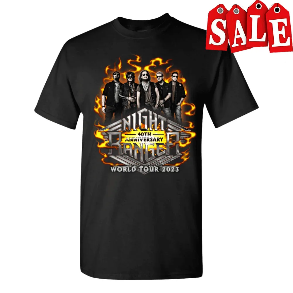 Рубашка Night Ranger World Tour 20 23, классическая черная мужская унисекс, S-5XL