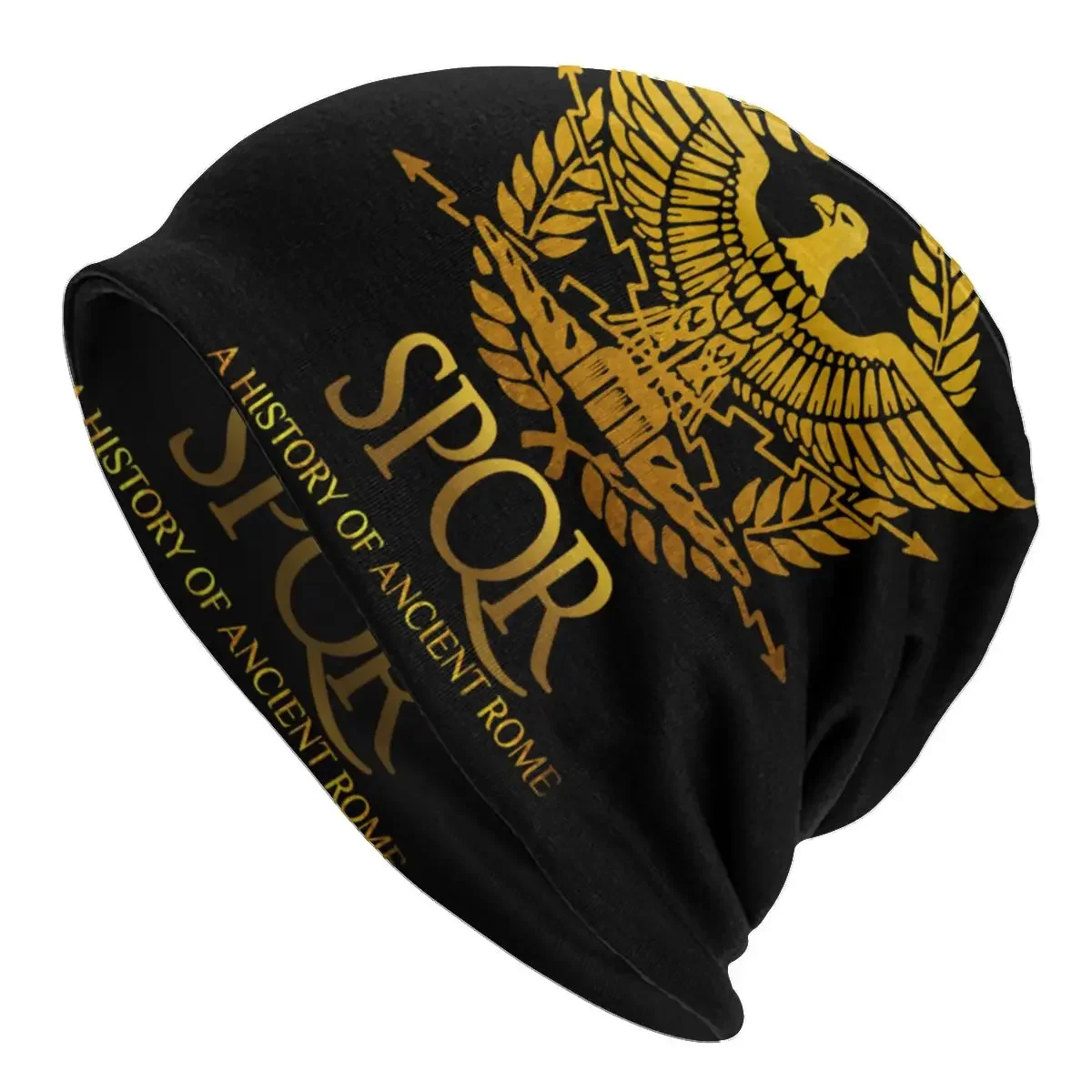 Зимняя теплая вязаная шапка унисекс для взрослых SPQR Roman Empire Skullies шапочки шапки Gladiator Imperial Golden Eagle эмблема капот шапки