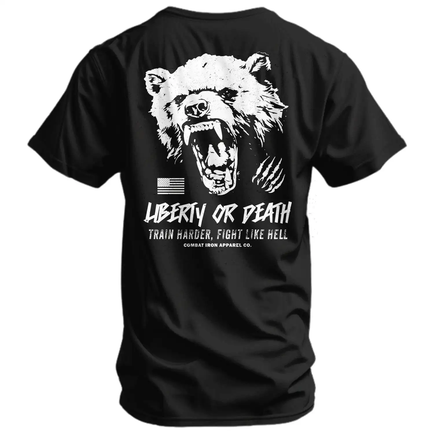Фото Футболка Train Harder Fight Like Hell Liberty или Death Gym Fitness, 100% хлопок, с круглым вырезом и коротким рукавом, летняя повседневная мужская футболка №2