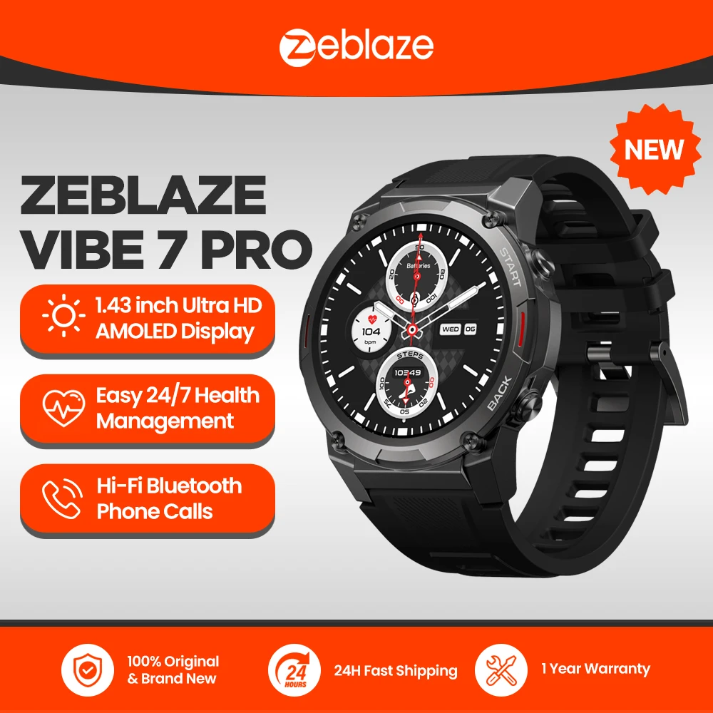 Смарт-часы Zeblaze VIBE 7 PRO с дисплеем AMOLED 1,43 дюйма
